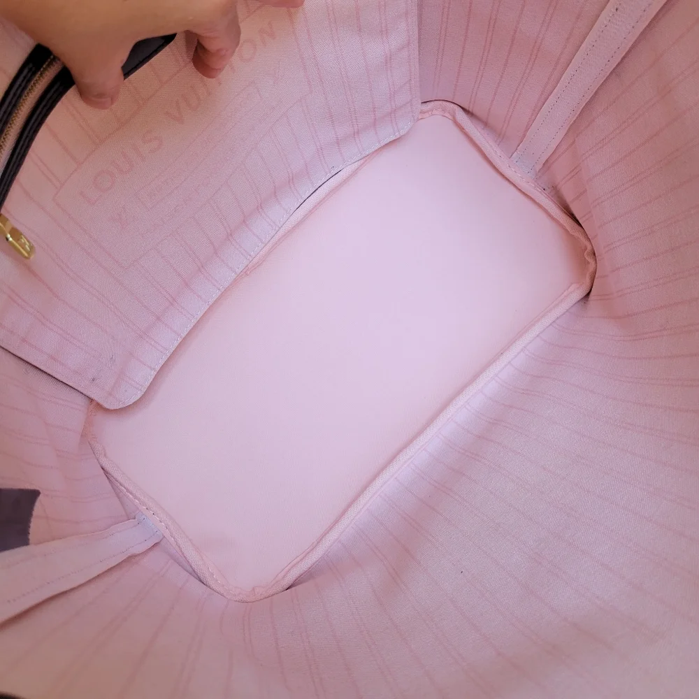 💕Louis Vuitton Tote Bag Neverfull MM Damier Ebene "ROSE Ballerine Interior" - Picture 12 of 17